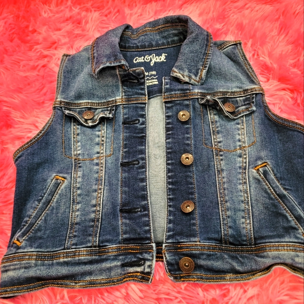 Girls denim vest